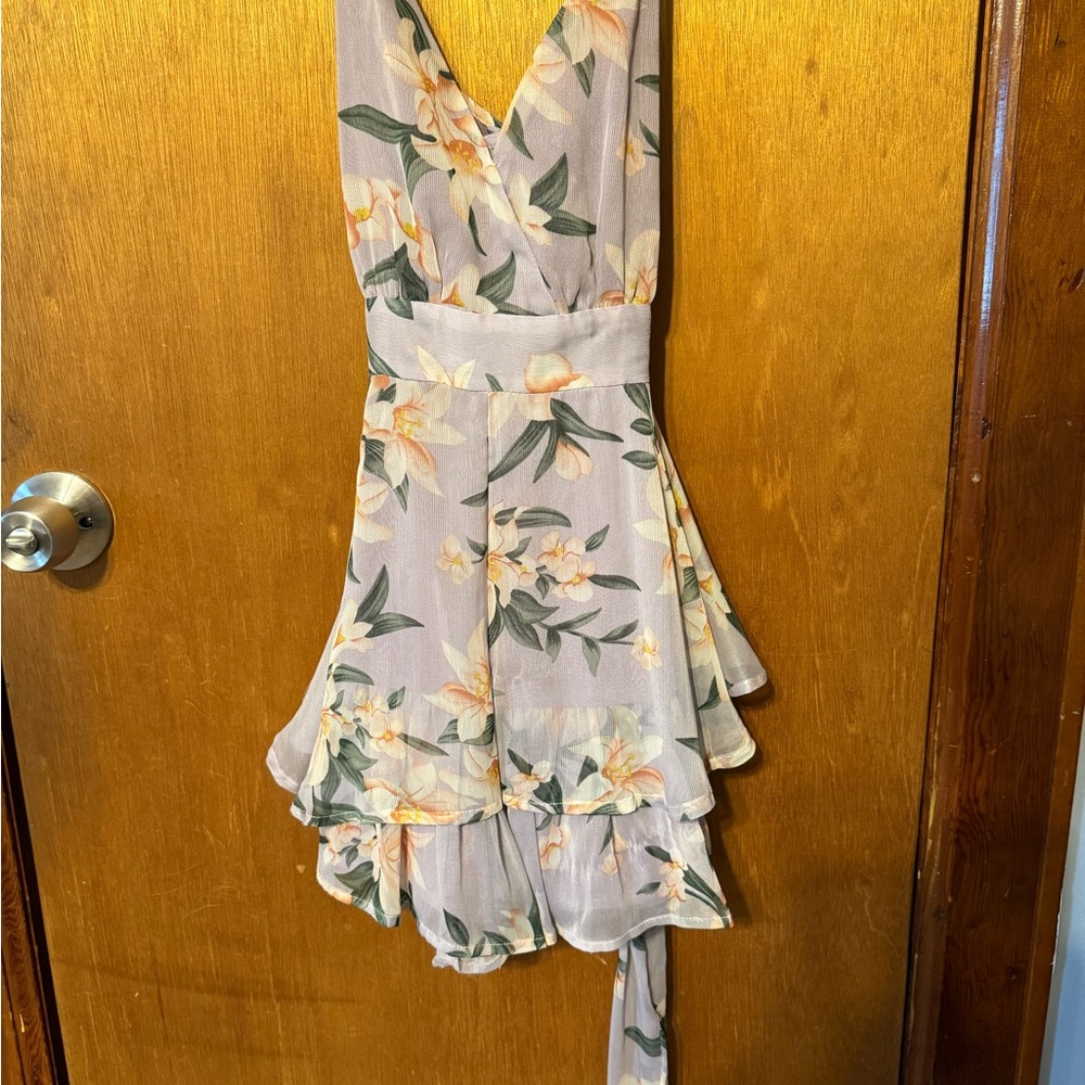 Floral Sleeveless Wrap Romper